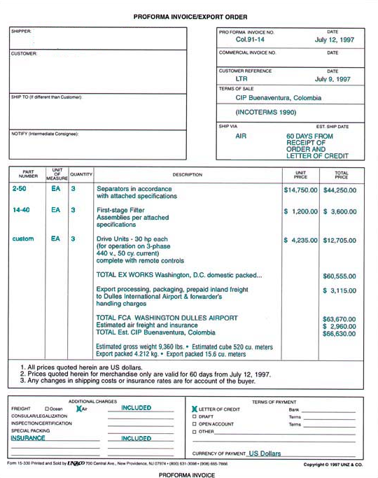 Proforma Fatura